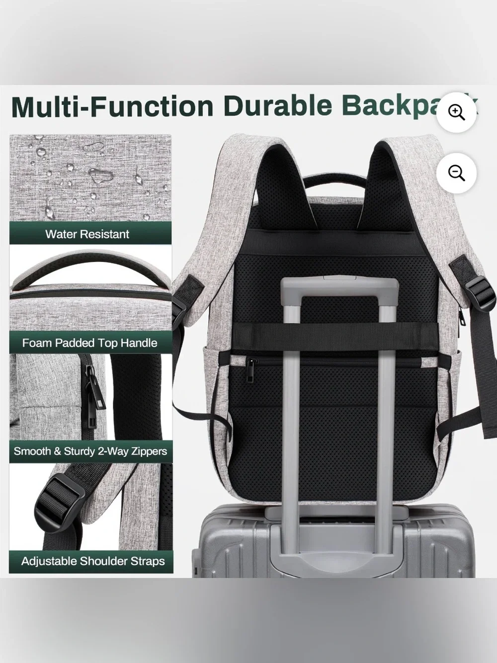 16'' Laptop Backpack for Men Women, Lightweight Travel Backpack & Laptop Bag